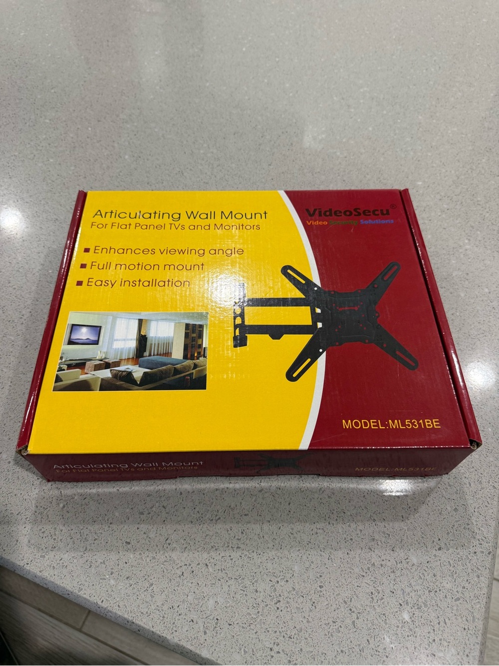 VideoSecu ML531BE2 TV Wall Mount kit with Magnetic Stud Finder and HDMI Cable
